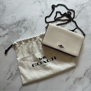 Coach US O/S Chalk Callie Foldover Chain Clutch